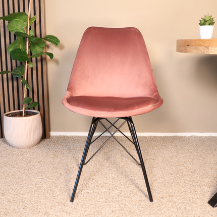 SET DEAL 6: Eetkamerstoel Viga oud roze velvet