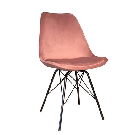 Eetkamerstoel oud roze velvet Viga