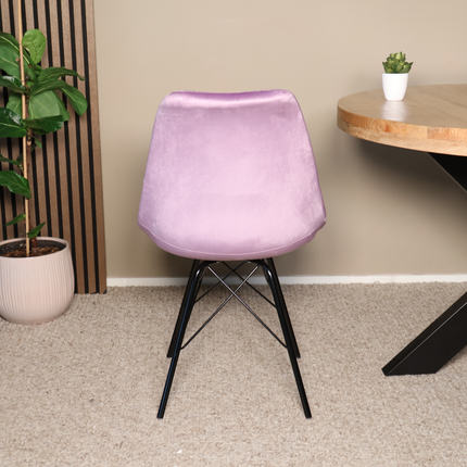 SET DEAL: 6 Eetkamerstoelen paars velvet Viga