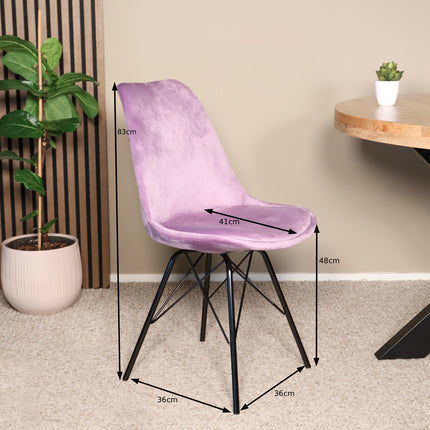 SET DEAL: 6 Eetkamerstoelen paars velvet Viga