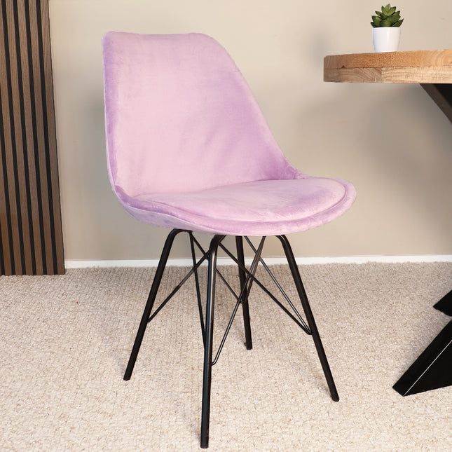 SET DEAL: 4 Eetkamerstoelen paars velvet Viga