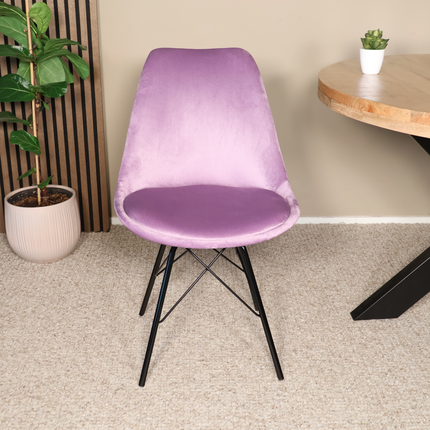 SET DEAL: 4 Eetkamerstoelen paars velvet Viga