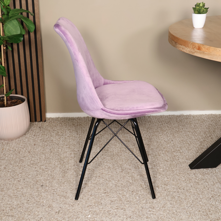 SET DEAL: 6 Eetkamerstoelen paars velvet Viga