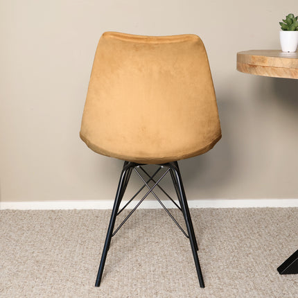 SET DEAL 4 stuks: Eetkamerstoel bruin velvet Viga