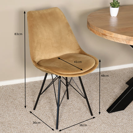 SET DEAL 4 stuks: Eetkamerstoel bruin velvet Viga