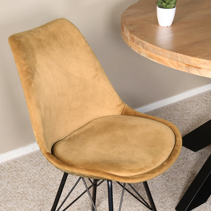 SET DEAL: 6 Eetkamerstoelen bruin velvet Viga