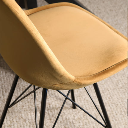 SET DEAL 4 stuks: Eetkamerstoel bruin velvet Viga