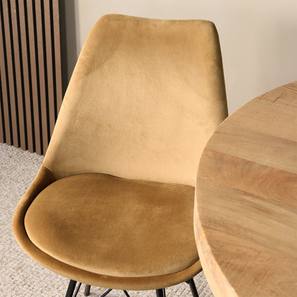 SET DEAL 4 stuks: Eetkamerstoel bruin velvet Viga