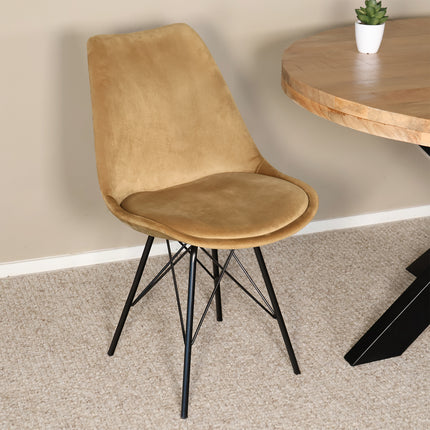 SET DEAL 4 stuks: Eetkamerstoel bruin velvet Viga