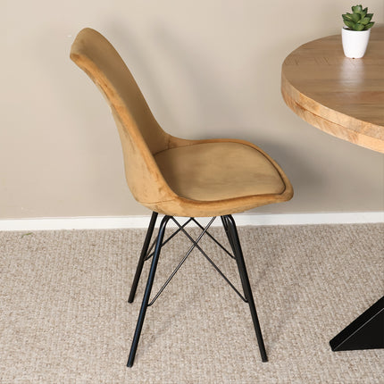 SET DEAL 4 stuks: Eetkamerstoel bruin velvet Viga