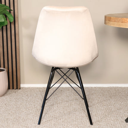 SET DEAL: 6 Eetkamerstoelen zand velvet Viga