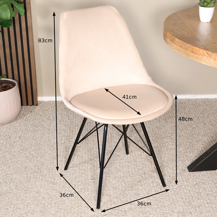 SET DEAL: 6 Eetkamerstoelen zand velvet Viga