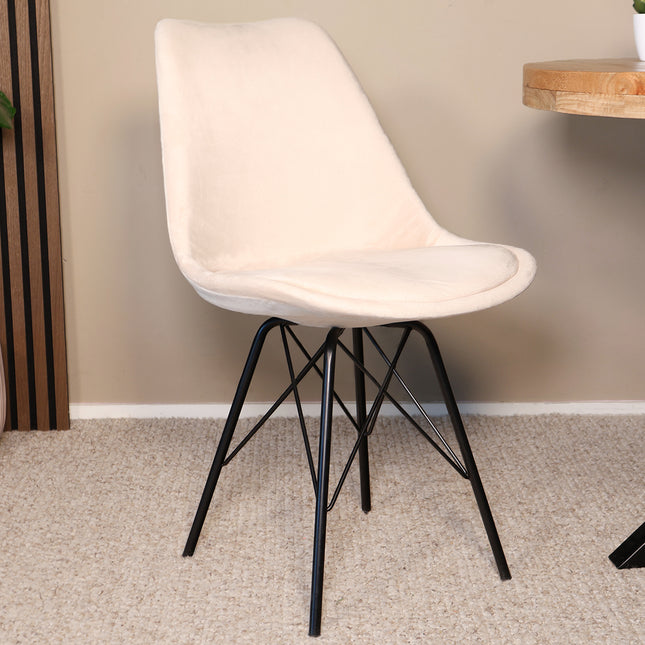 SET DEAL: 6 Eetkamerstoelen zand velvet Viga