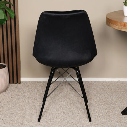 SET DEAL: 6 Eetkamerstoelen zwart velvet Viga