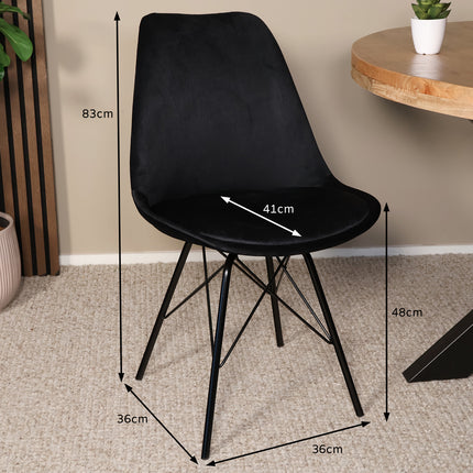 SET DEAL: 6 Eetkamerstoelen zwart velvet Viga