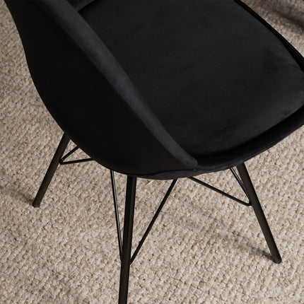 SET DEAL: 4 Eetkamerstoelen zwart velvet Viga