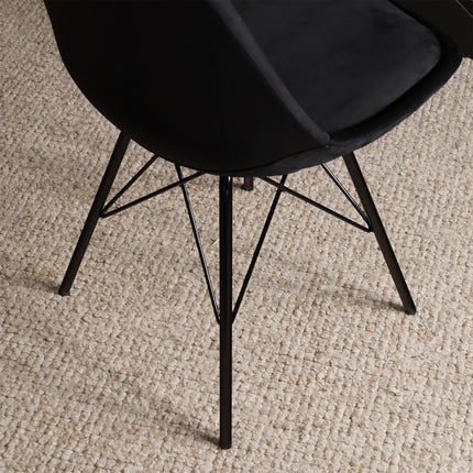 SET DEAL: 6 Eetkamerstoelen zwart velvet Viga