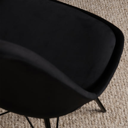 SET DEAL: 4 Eetkamerstoelen zwart velvet Viga