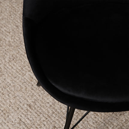 SET DEAL: 6 Eetkamerstoelen zwart velvet Viga