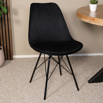 SET DEAL: 4 Eetkamerstoelen zwart velvet Viga
