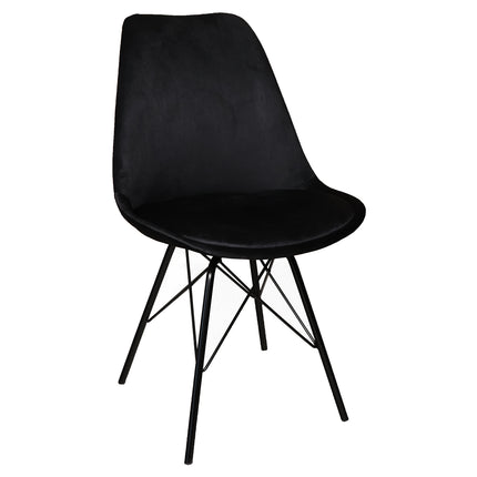 SET DEAL: 6 Eetkamerstoelen zwart velvet Viga