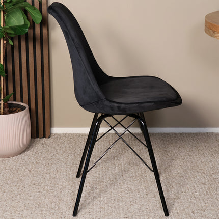 SET DEAL: 4 Eetkamerstoelen zwart velvet Viga