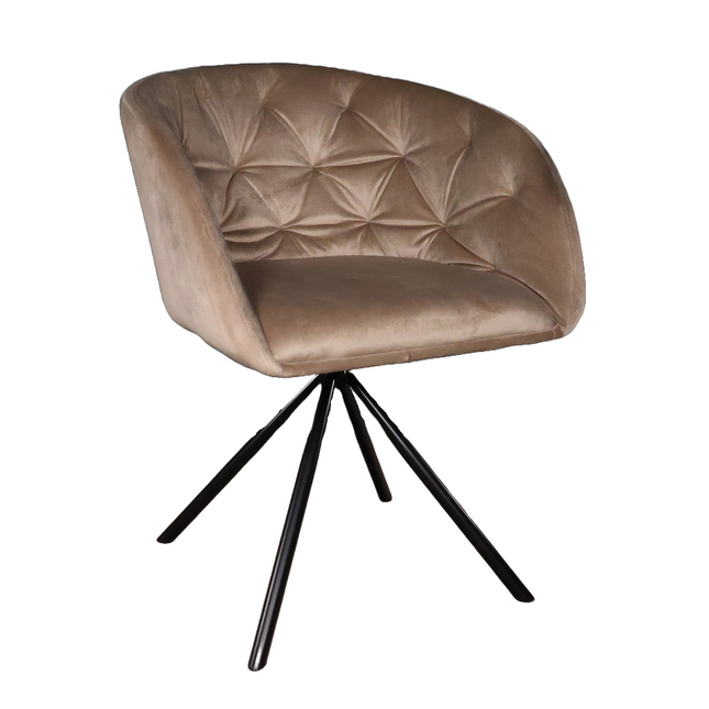 SET DEAL 6 stuks: Eetkamerstoel draaibaar taupe velvet Willow