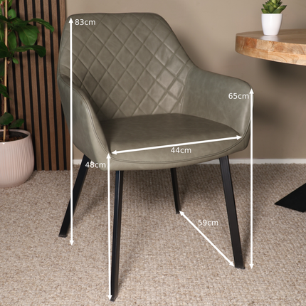 Eetkamerstoel donkergroen kunstleder Yurgan