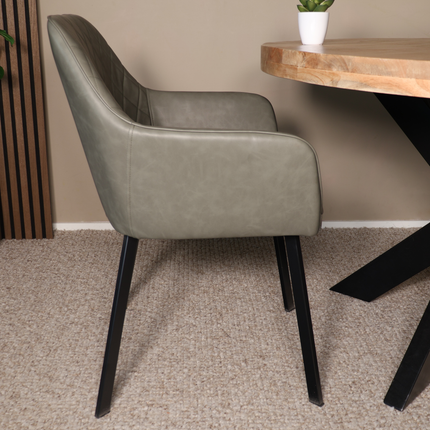 Eetkamerstoel donkergroen kunstleder Yurgan