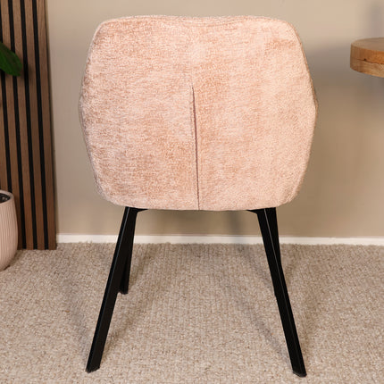 SET DEAL 4 stuks: Eetkamerstoel taupe chenille Yurgan