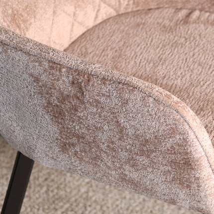 SET DEAL 6 stuks: Eetkamerstoel taupe chenille Yurgan