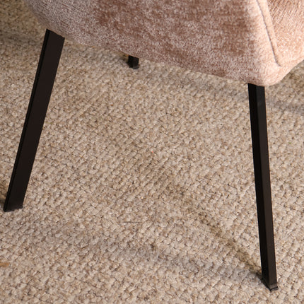 SET DEAL 4 stuks: Eetkamerstoel taupe chenille Yurgan