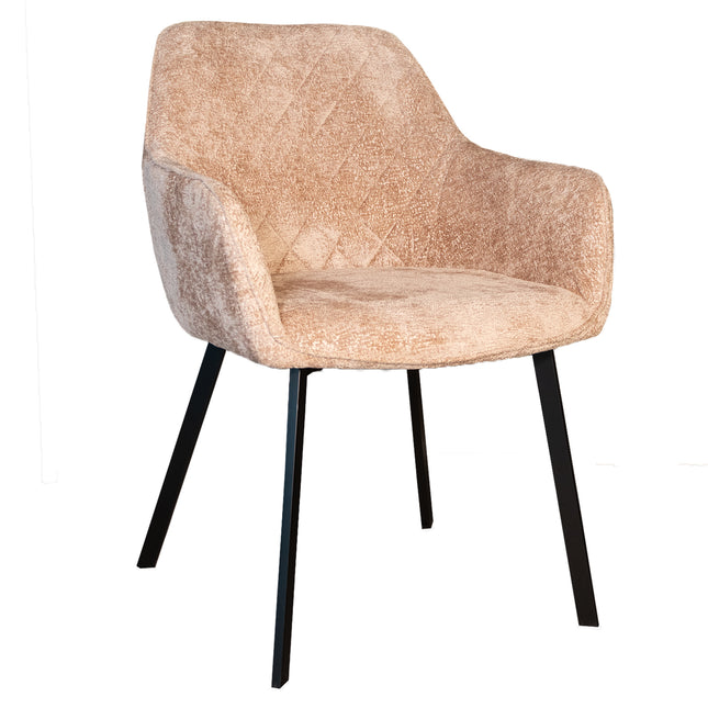 Eetkamerstoel taupe chenille Yurgan