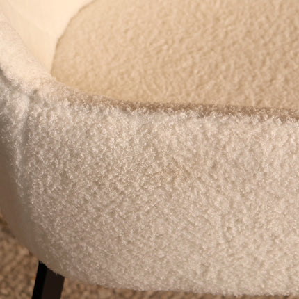 SET DEAL 4 stuks: Eetkamerstoel gebroken wit teddy Yurgan