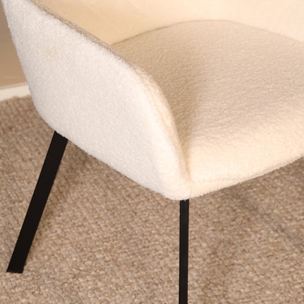 SET DEAL 6 stuks: Eetkamerstoel gebroken wit teddy Yurgan