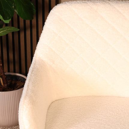 SET DEAL 4 stuks: Eetkamerstoel gebroken wit teddy Yurgan