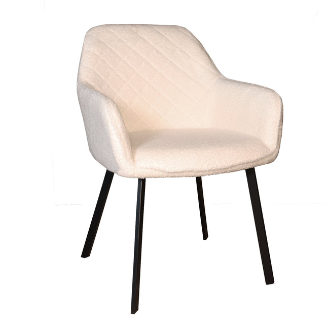 Eetkamerstoel gebroken wit teddy Yurgan