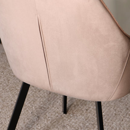 SET DEAL 6 stuks: Eetkamerstoel champagne velvet Yurgan