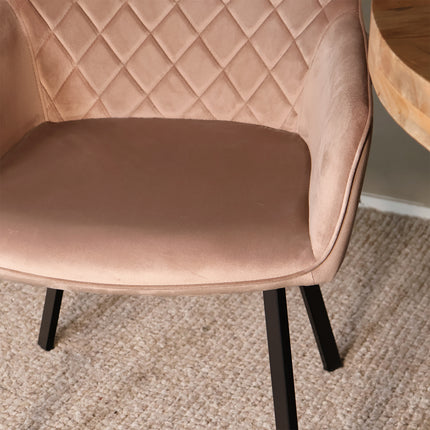 SET DEAL 6 stuks: Eetkamerstoel champagne velvet Yurgan