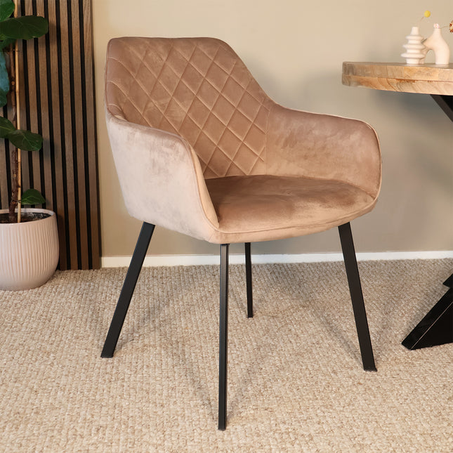 Eetkamerstoel champagne velvet Yurgan