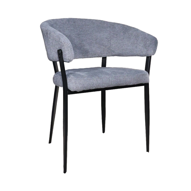 SET DEAL: 6 Eetkamerstoelen grijs chenille Ziva