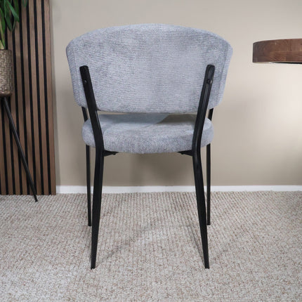SET DEAL: 6 Eetkamerstoelen grijs chenille Ziva