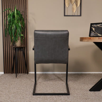 Eetkamerstoel antraciet kunstleder Noor