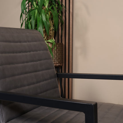 Eetkamerstoel antraciet kunstleder Noor