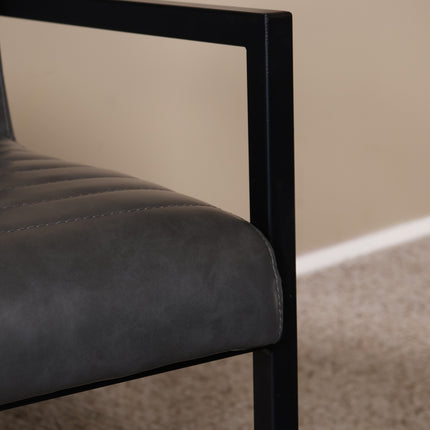 SET DEAL 6 stuks: Eetkamerstoel antraciet kunstleder Noor