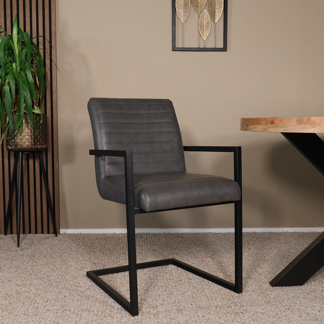 SET DEAL 4 stuks: Eetkamerstoel antraciet kunstleder Noor