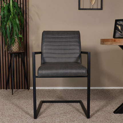 Eetkamerstoel antraciet kunstleder Noor