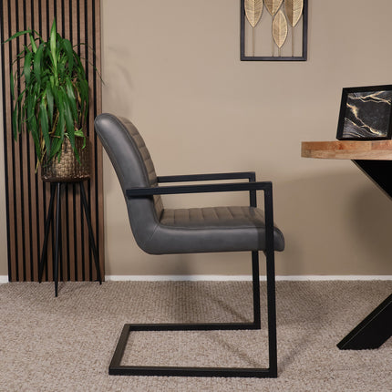 SET DEAL 6 stuks: Eetkamerstoel antraciet kunstleder Noor