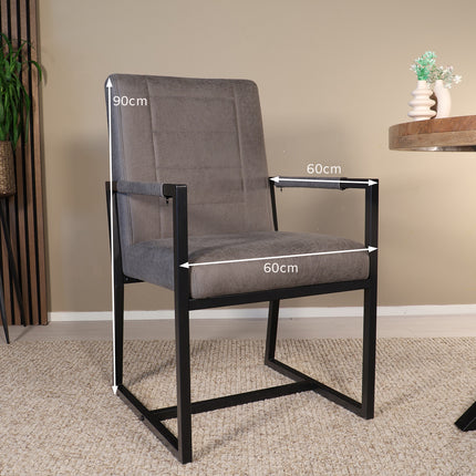 SET DEAL: 4 stuks Eetkamerstoel antraciet microvezel Forest