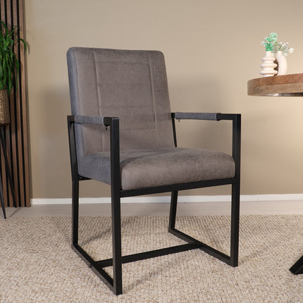 SET DEAL: 4 stuks Eetkamerstoel antraciet microvezel Forest